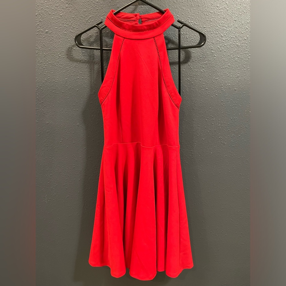 B. Darlin Red Halter/Skater Dress